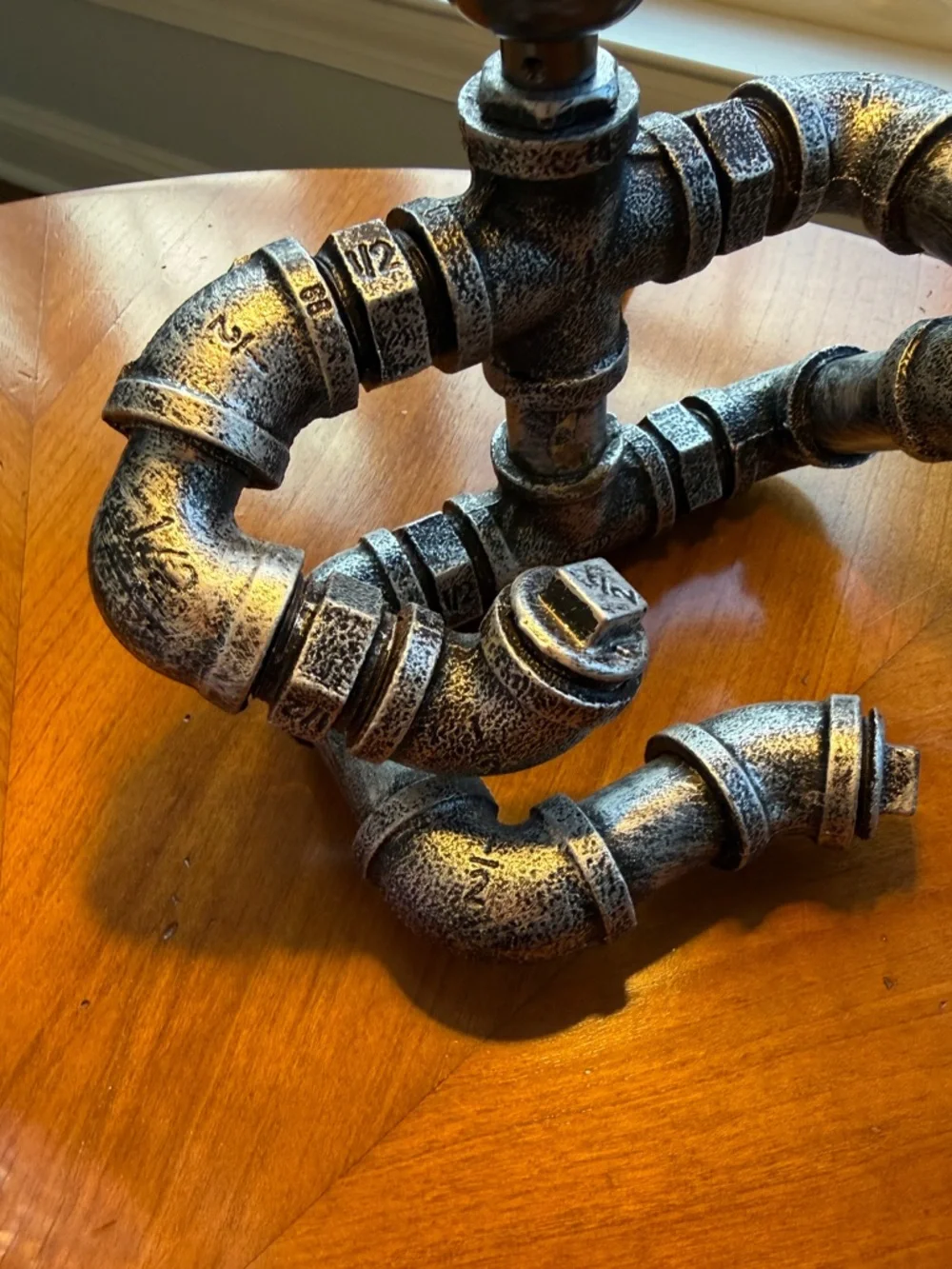 Metal Pipe Sitting Man Desk Table Lamp Light Metal Art Funky Deco Man Cave